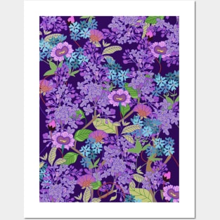 purple lilac flower Posters and Art